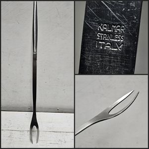 KALMAR Stainless Italy BBQ Fork vintage mid century modern mcm kitchen utensil